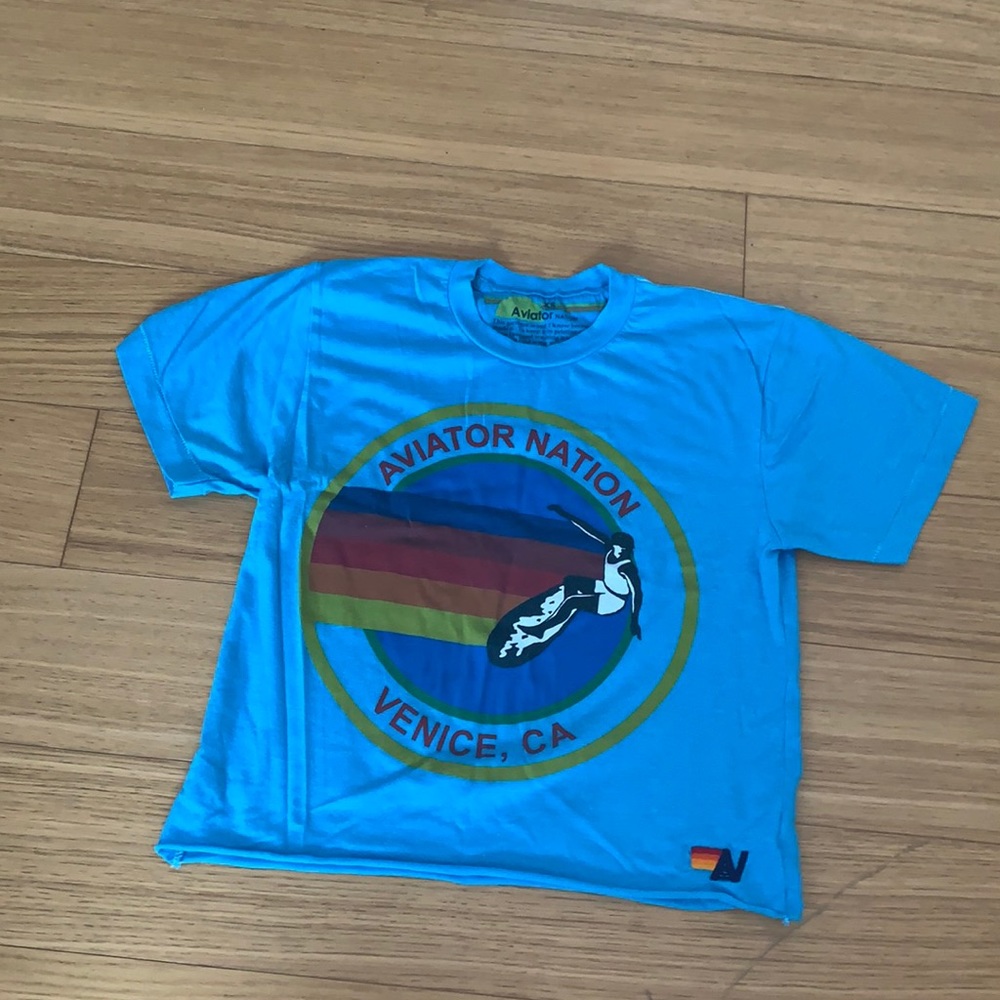 Neon blue Venice, CA aviator nation tee